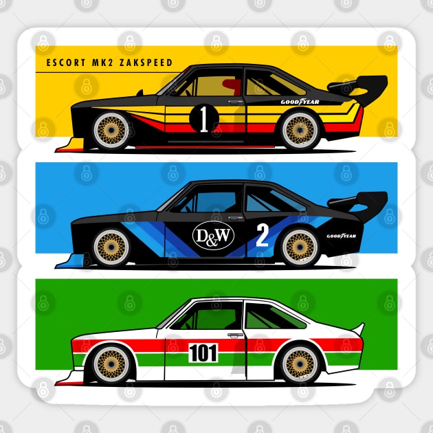 Escort mk2 zakspeed Sticker by shketdesign